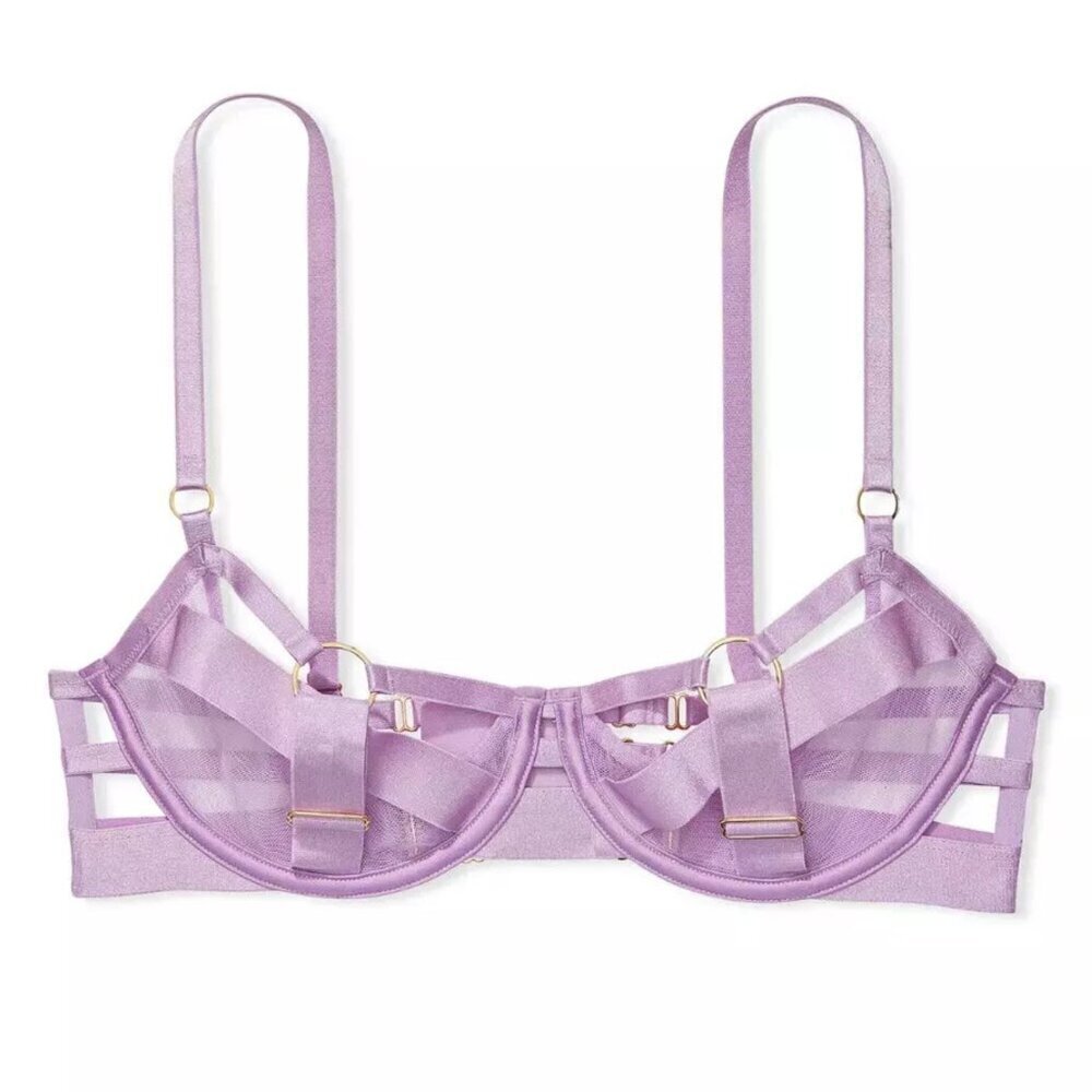 New! Victoria's Secret Very Sexy Purple Unlined Strappy Demi Bra 10306